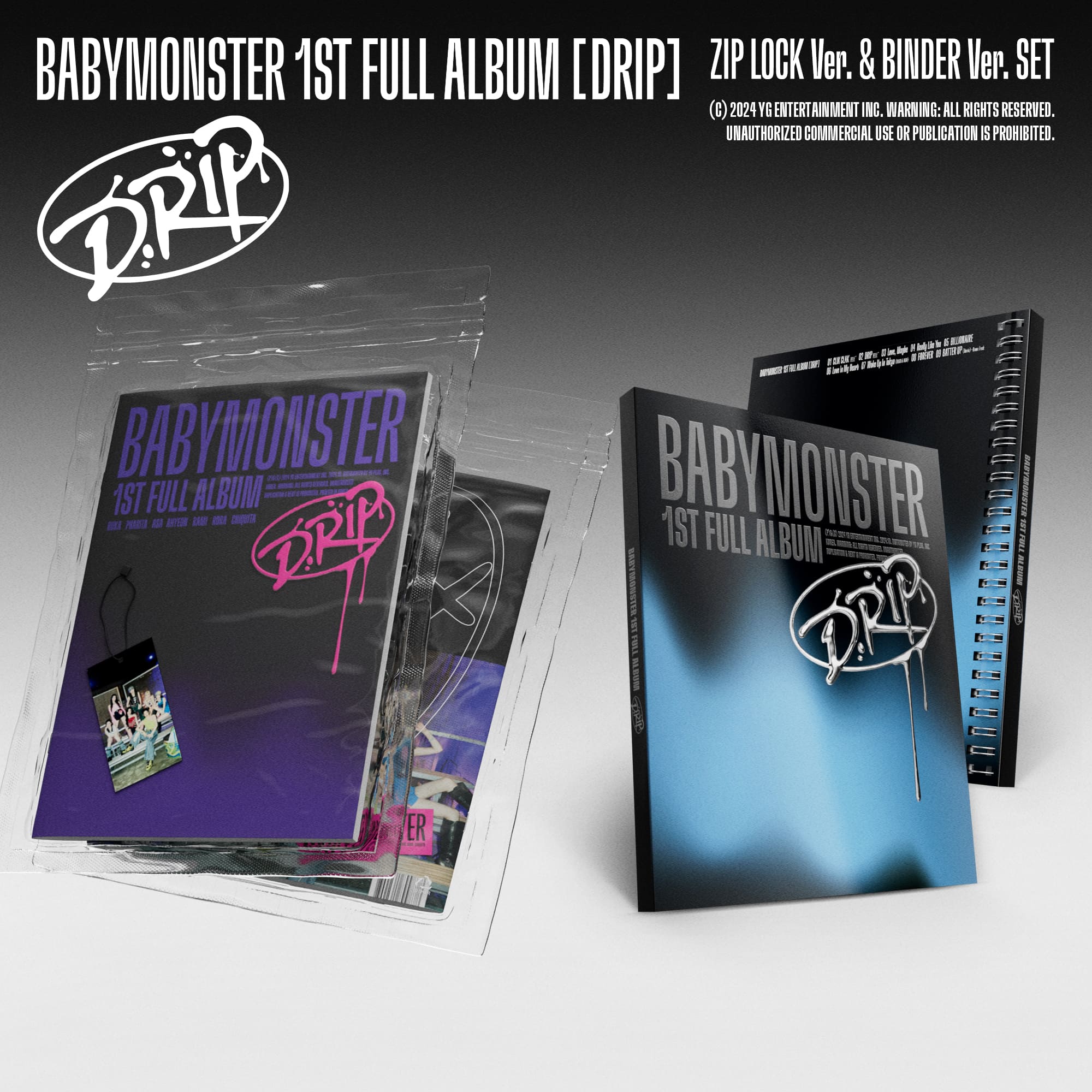 BABYMONSTER 1st Full Album [DRIP] (ZIP LOCK Ver. / BINDER Ver