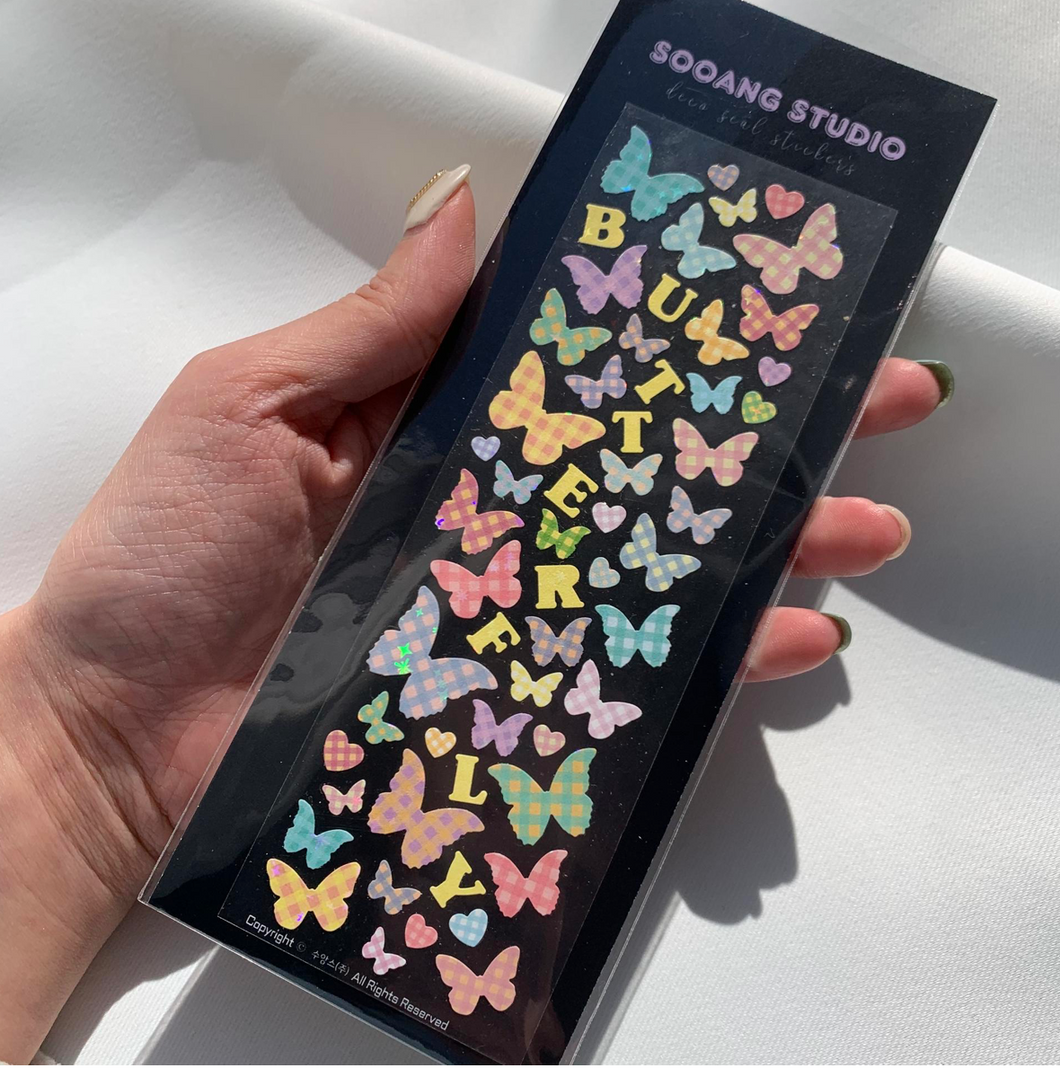 [SOOANG STUDIO] Check Butterfly Sticker